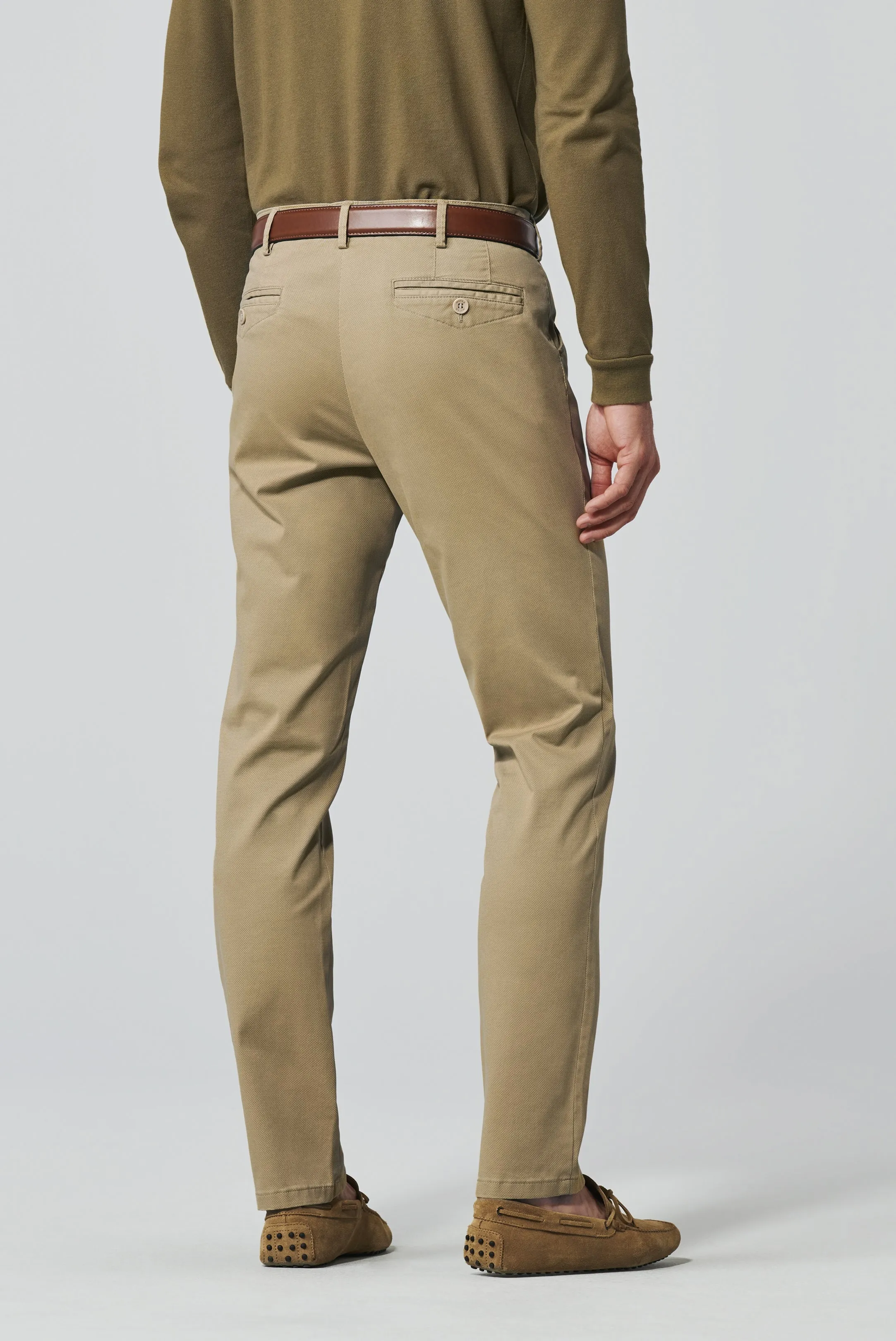 30% OFF - MEYER Chicago Trousers - 5056 Micro Print Cotton Chino - Sand