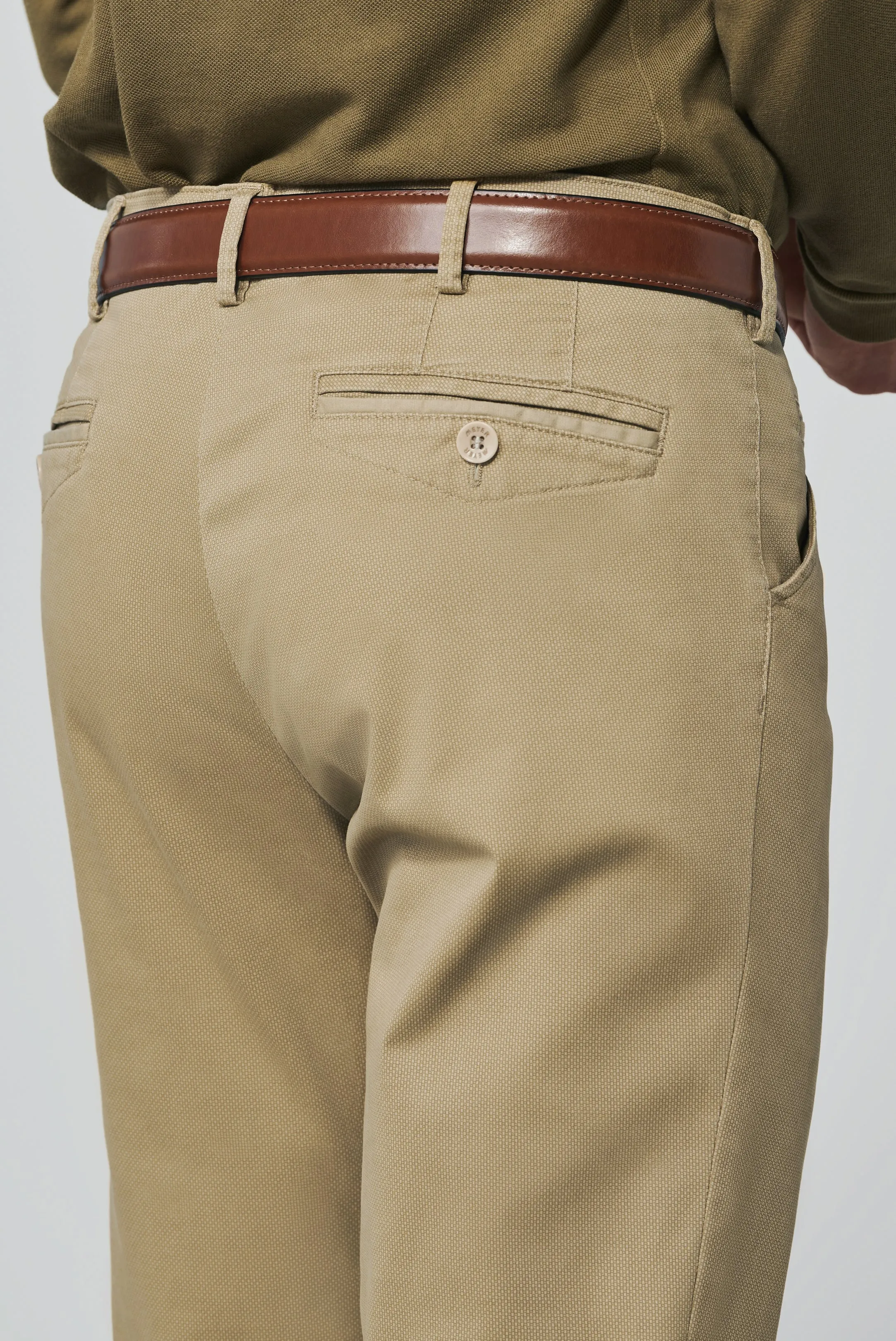 30% OFF - MEYER Chicago Trousers - 5056 Micro Print Cotton Chino - Sand