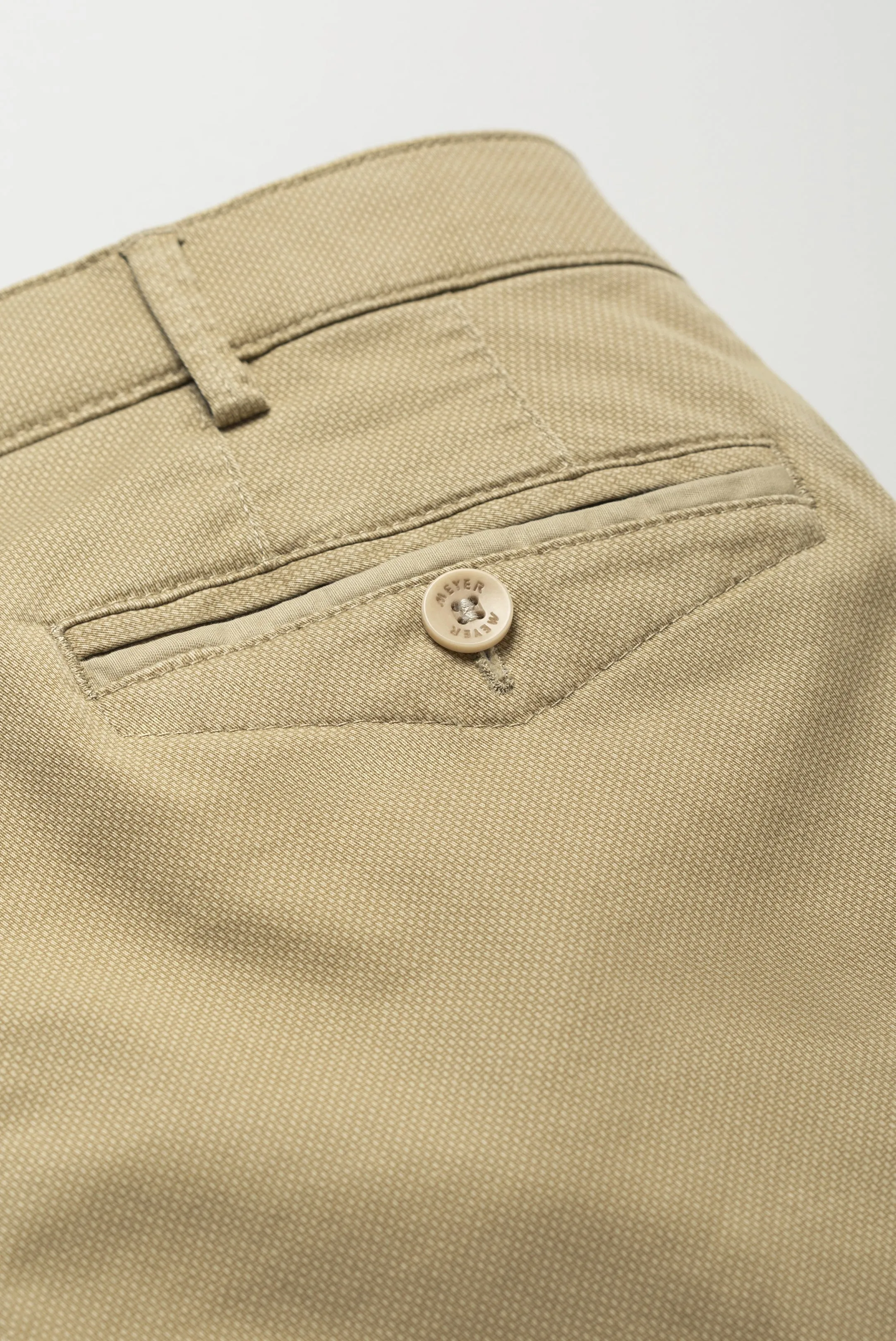 30% OFF - MEYER Chicago Trousers - 5056 Micro Print Cotton Chino - Sand