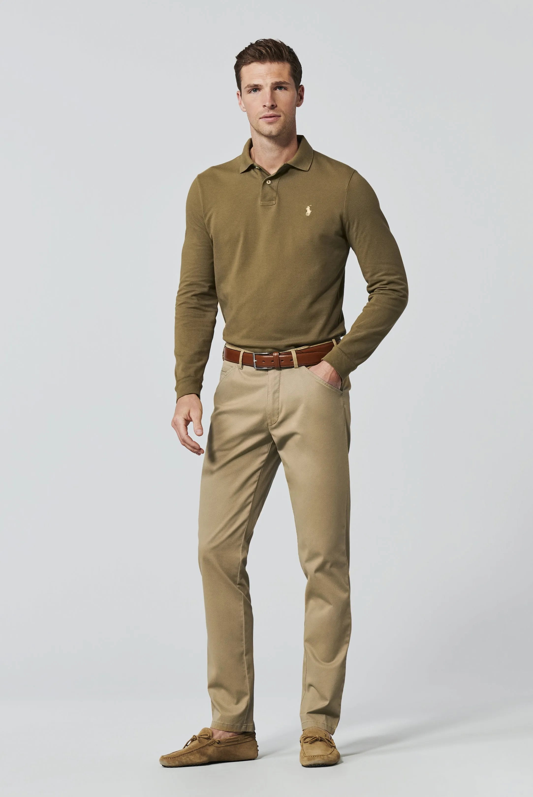 30% OFF - MEYER Chicago Trousers - 5056 Micro Print Cotton Chino - Sand