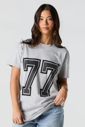 77 Rhinestone Graphic Tunic T-Shirt