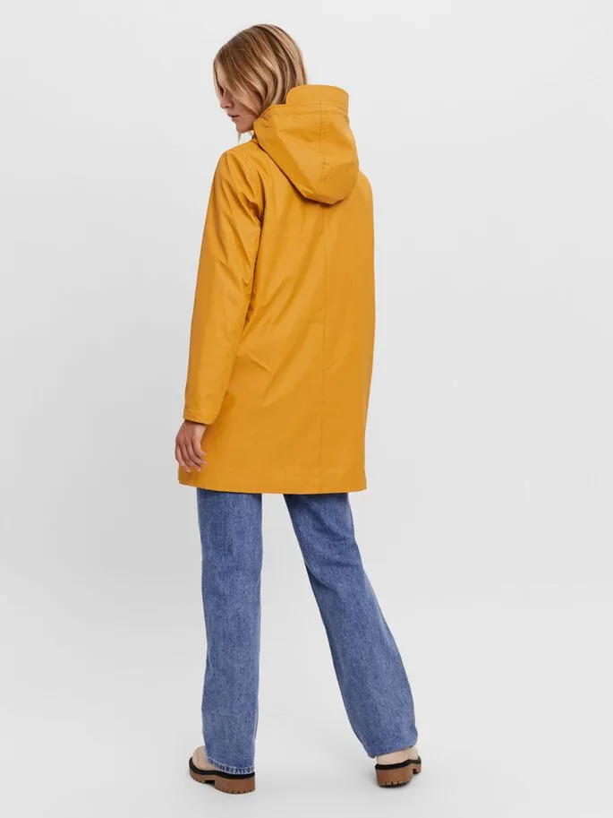 Asta 3/4 Teddy Lined Raincoat - Amber gold