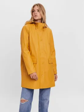 Asta 3/4 Teddy Lined Raincoat - Amber gold