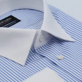 Banker Collar Light Blue Stripe Shirt