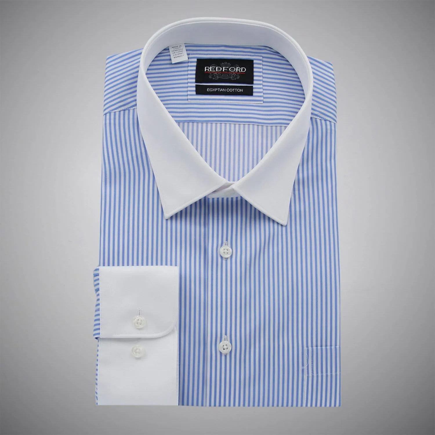 Banker Collar Light Blue Stripe Shirt