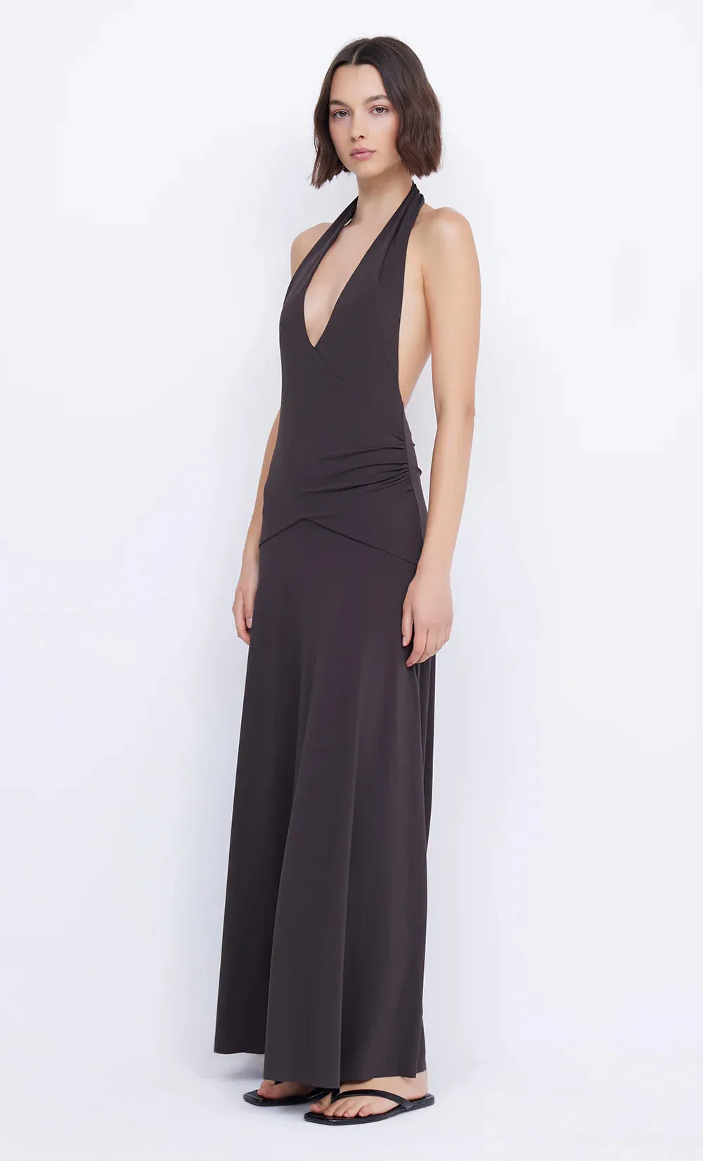 Bec and Bidge Blanche Halter Maxi Dress - Espresso