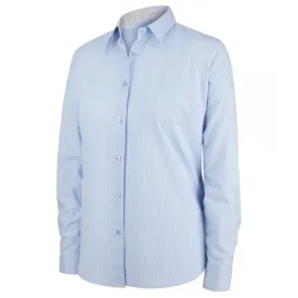 Bonnie II Ladies Cotton Shirt Light Blue Stripe by Hoggs of Fife