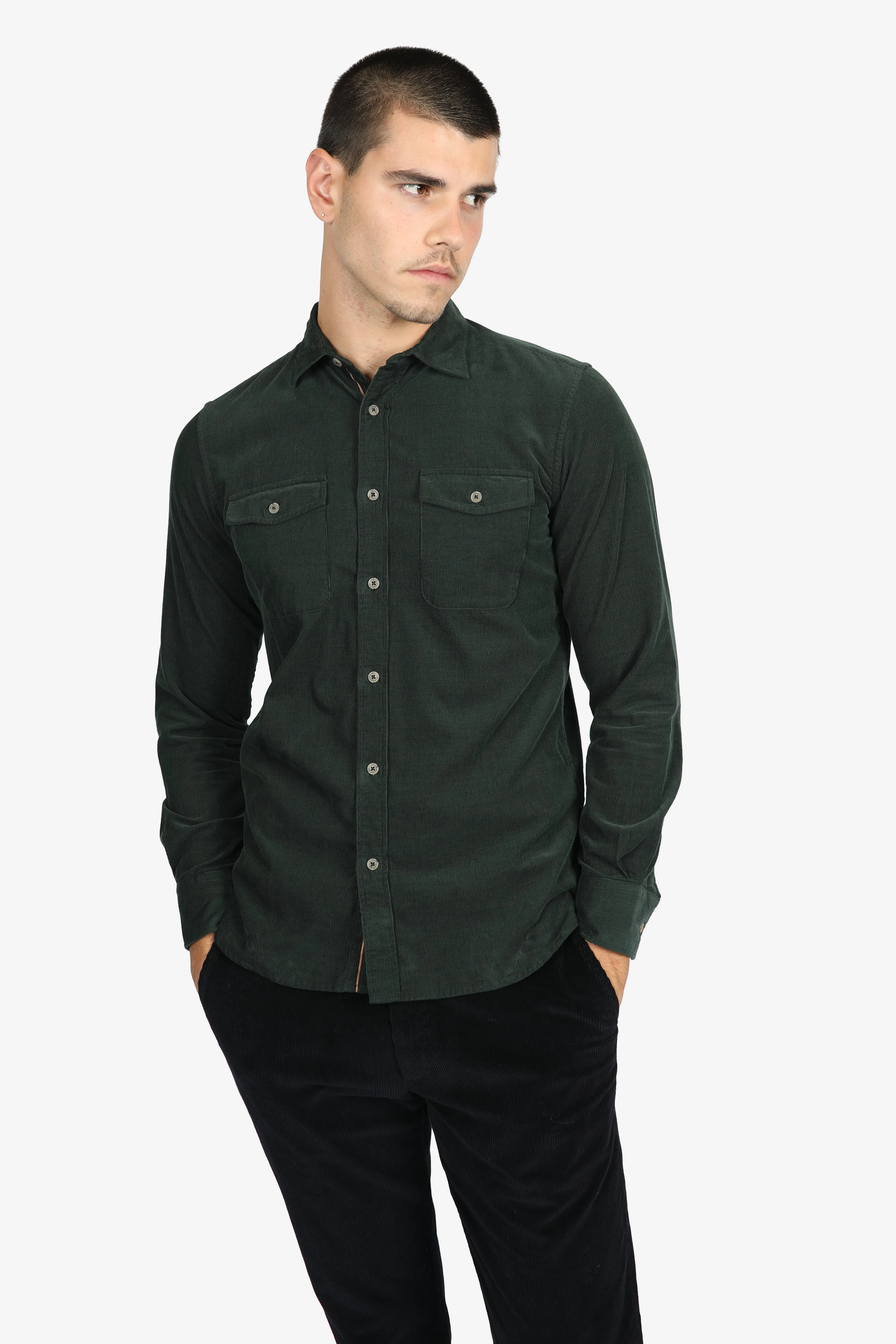 Bottle Cotton Corduroy Shirt