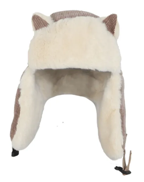 Cute Ears Faux Fur Corduroy Earflap Hat