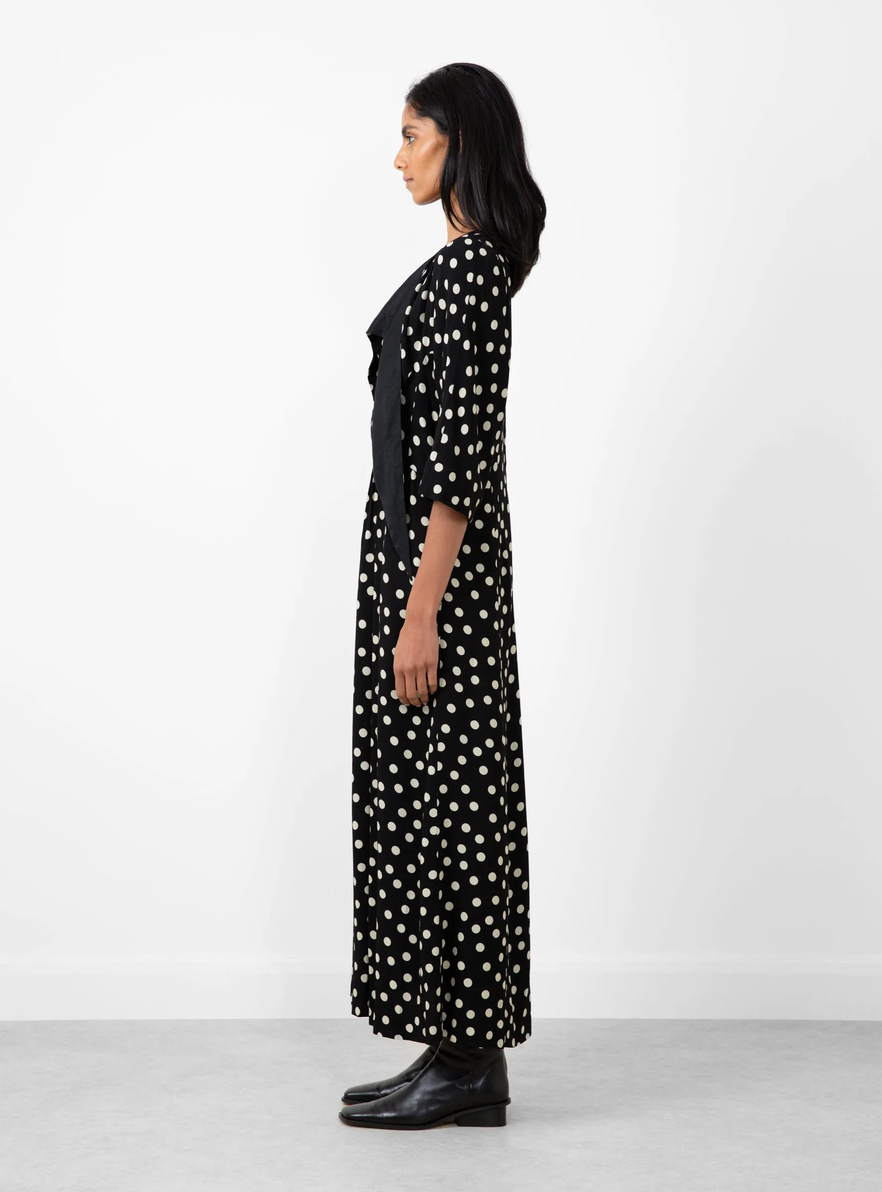 Dot Print Dress Black