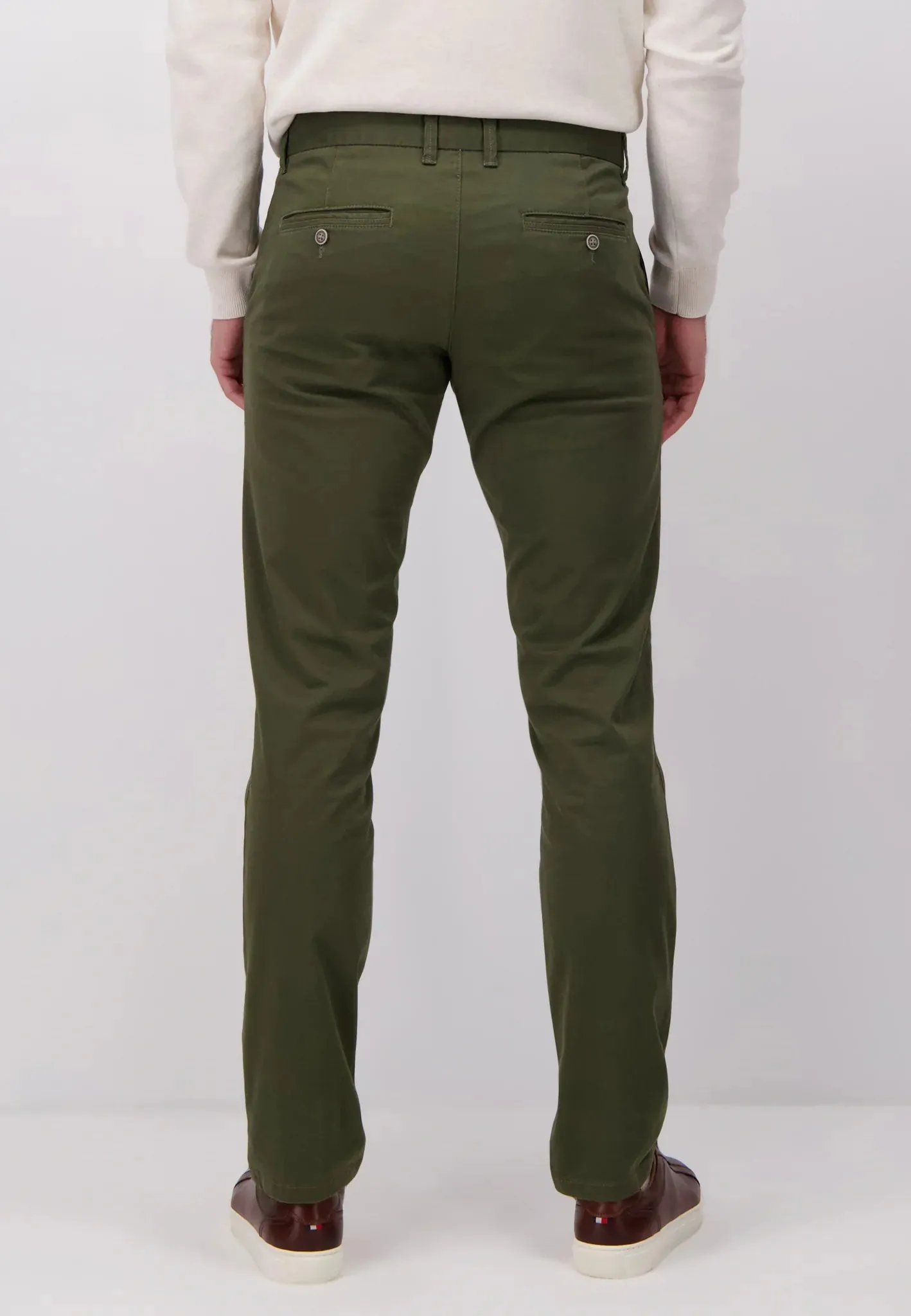 FYNCH HATTON Togo Chino Trousers - Men's Stretch Cotton – Olive