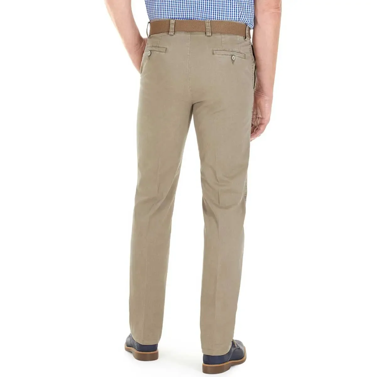 GURTEEN Trousers - Longford Lightweight Stretch Cotton Chinos - Stone