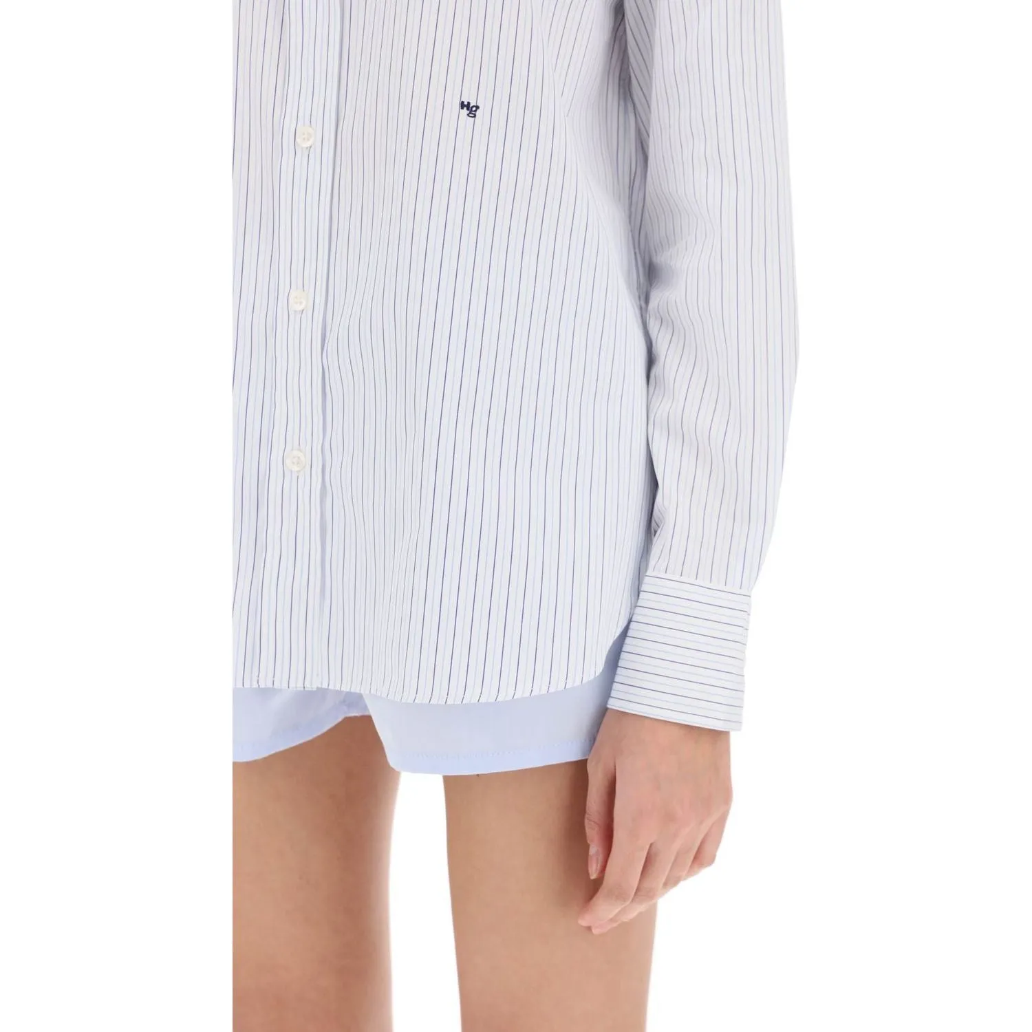 Homme Girls striped poplin shirt