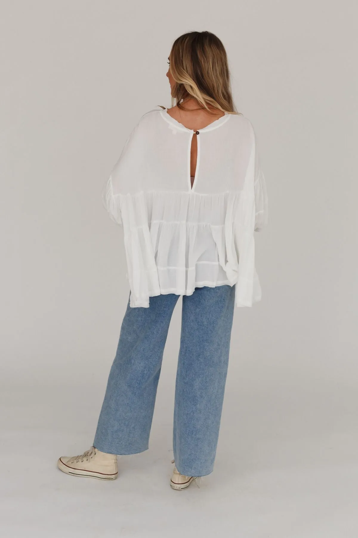 In The Clouds Tunic Top - Off White