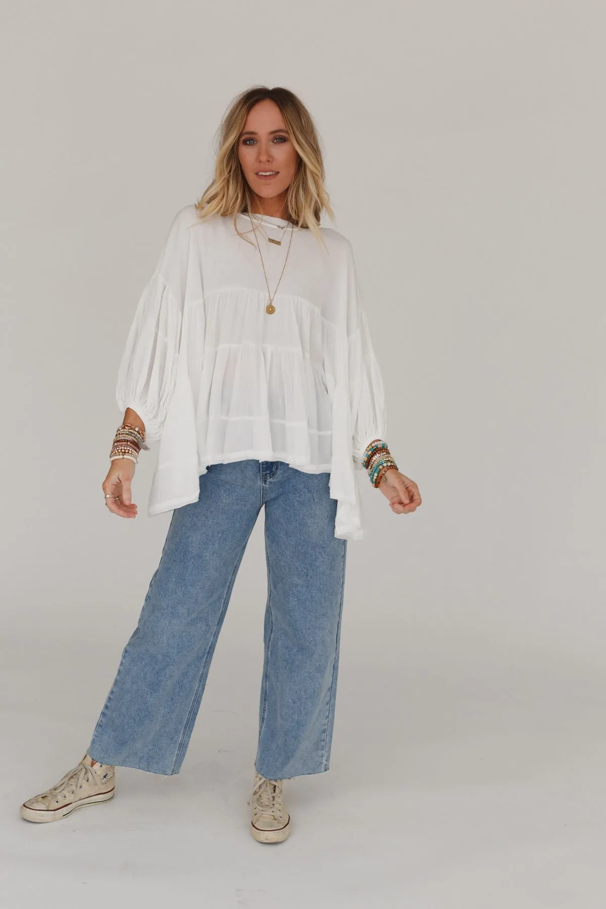 In The Clouds Tunic Top - Off White