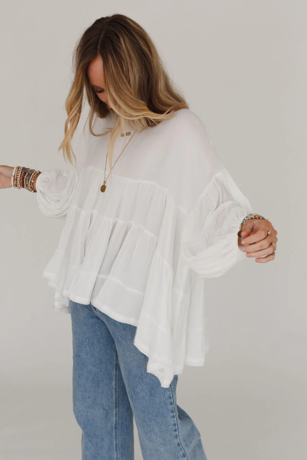 In The Clouds Tunic Top - Off White