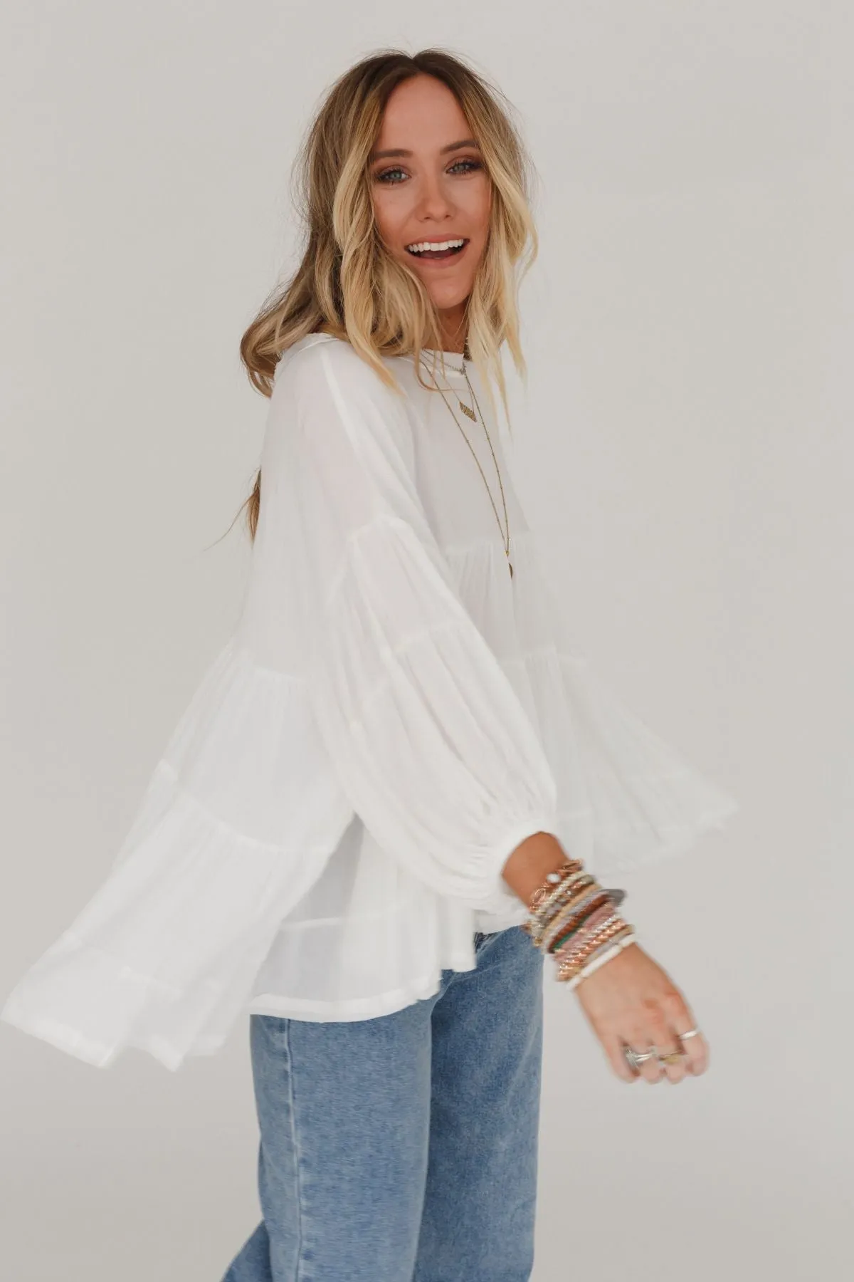 In The Clouds Tunic Top - Off White