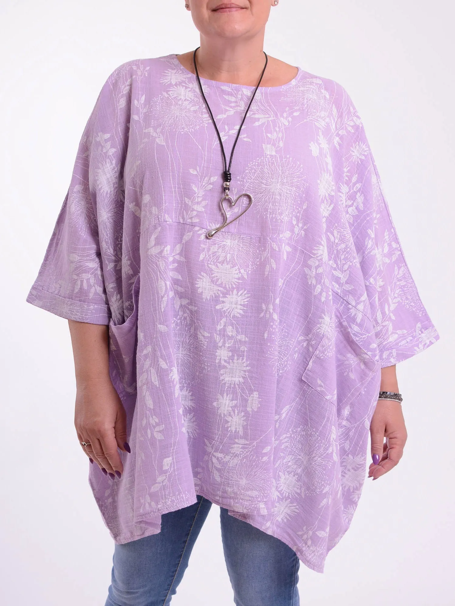 Lagenlook Oversized Cotton Tunic - 10077 FLORAL