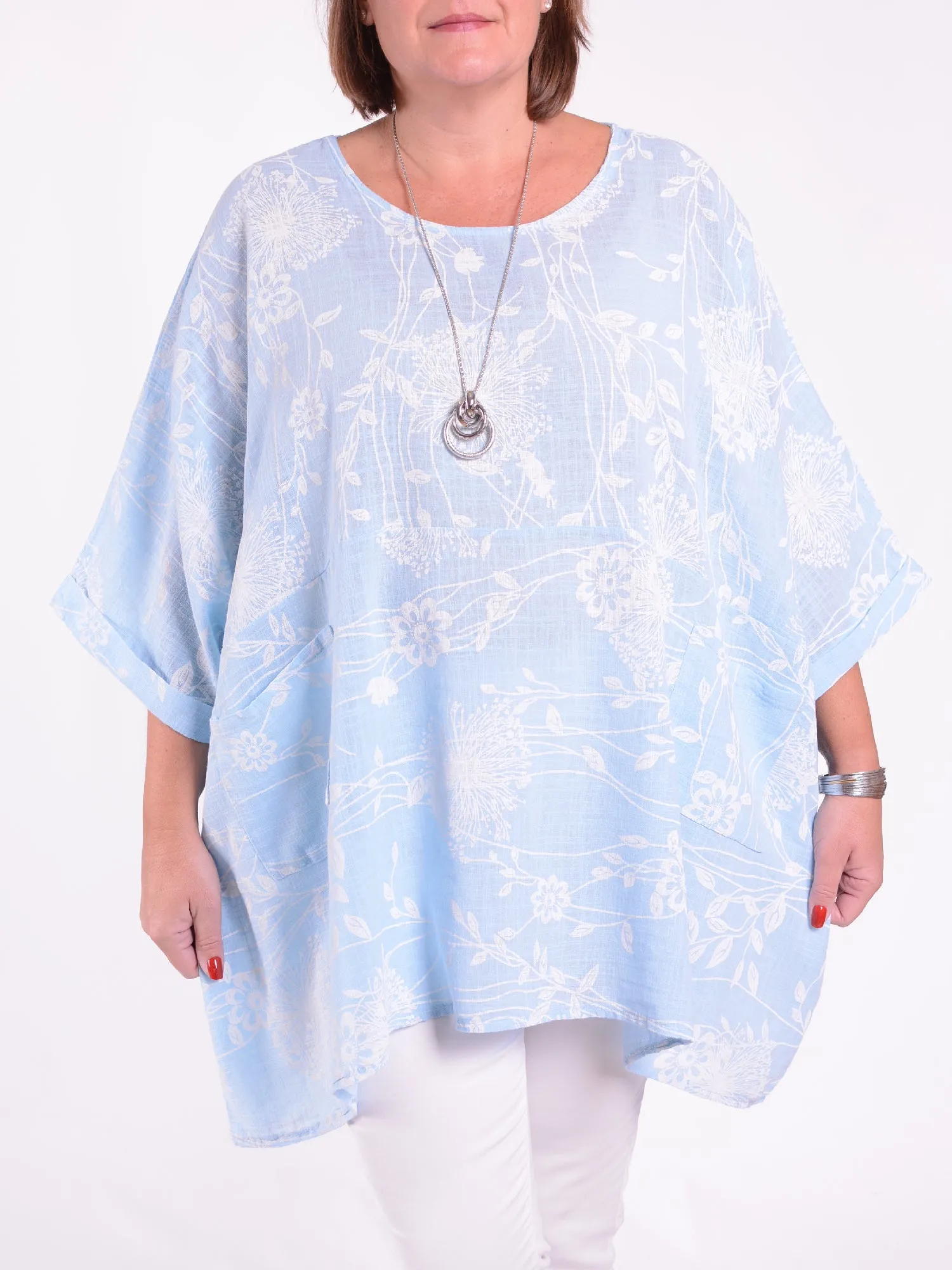 Lagenlook Oversized Cotton Tunic - 10077 FLORAL