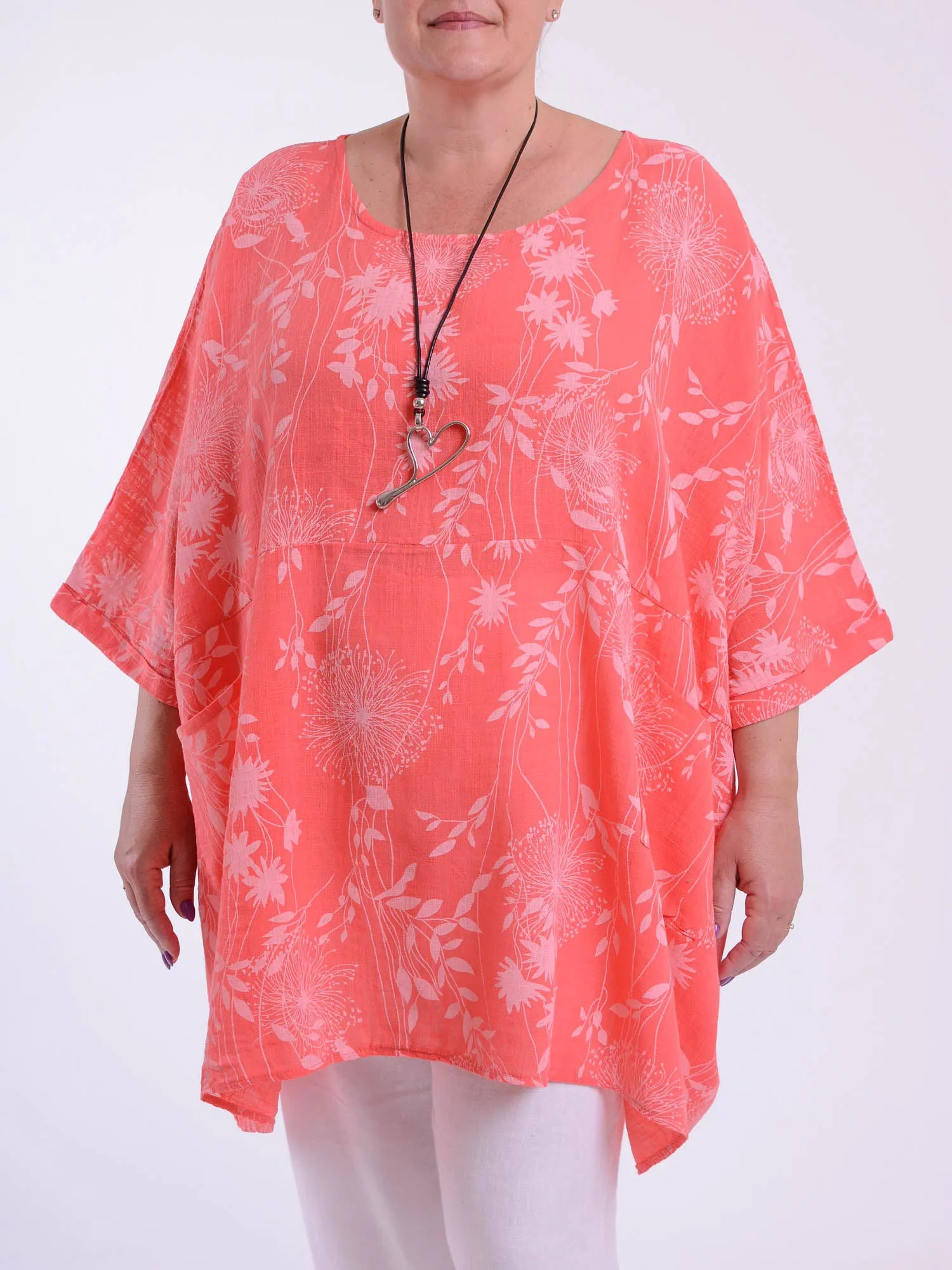 Lagenlook Oversized Cotton Tunic - 10077 FLORAL