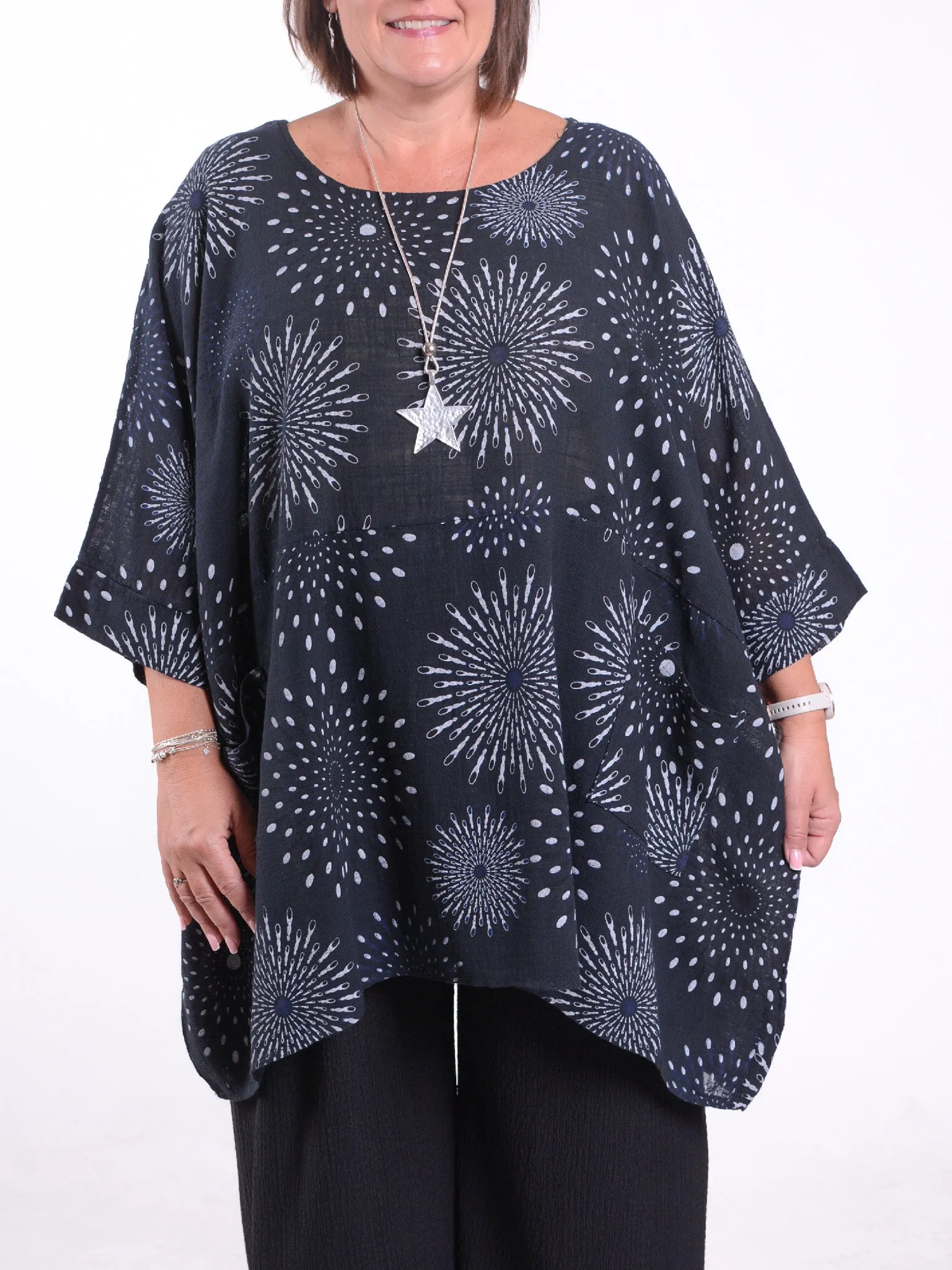 Lagenlook Oversized Cotton Tunic - 10077 SPLASH