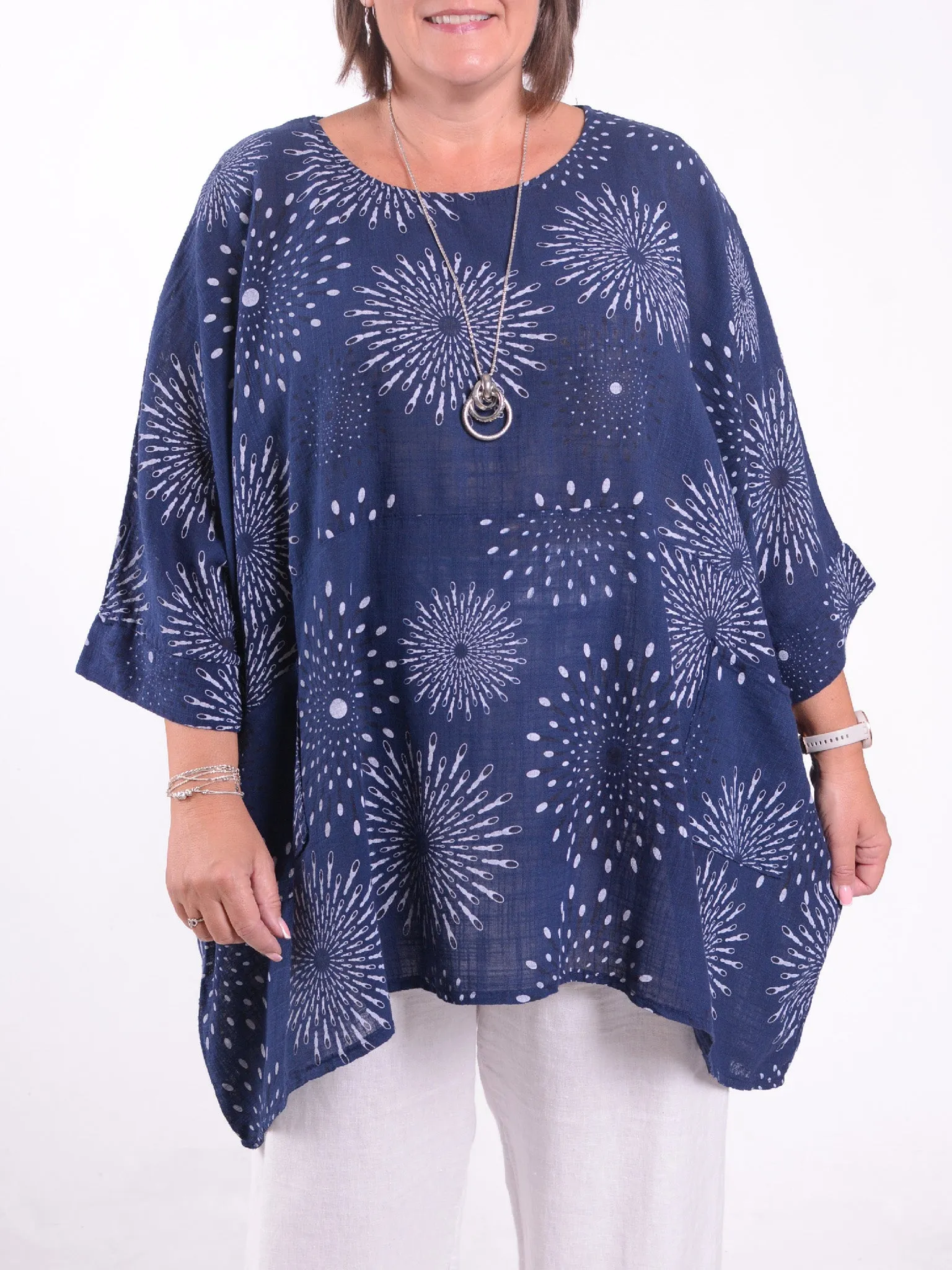 Lagenlook Oversized Cotton Tunic - 10077 SPLASH