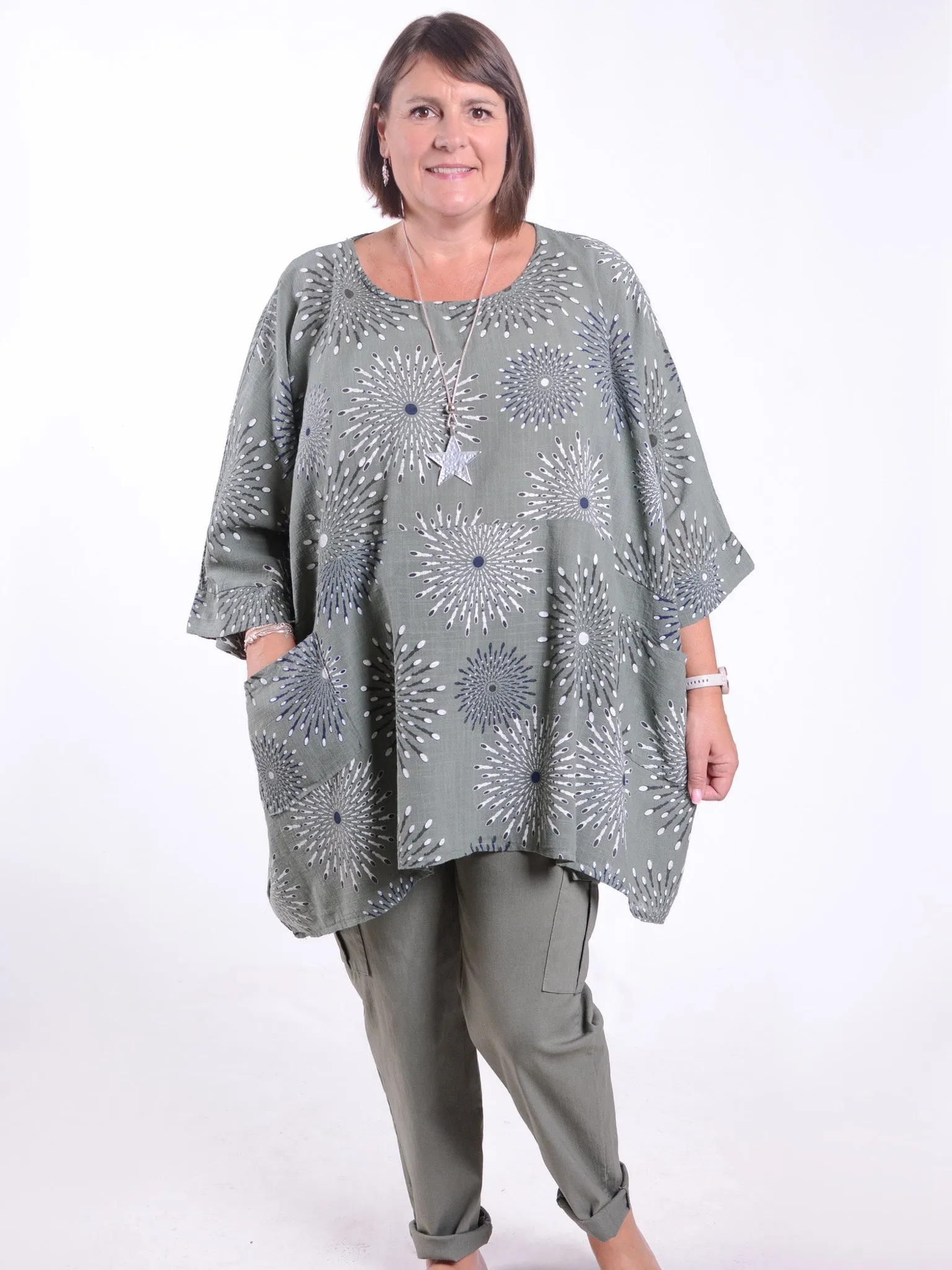 Lagenlook Oversized Cotton Tunic - 10077 SPLASH