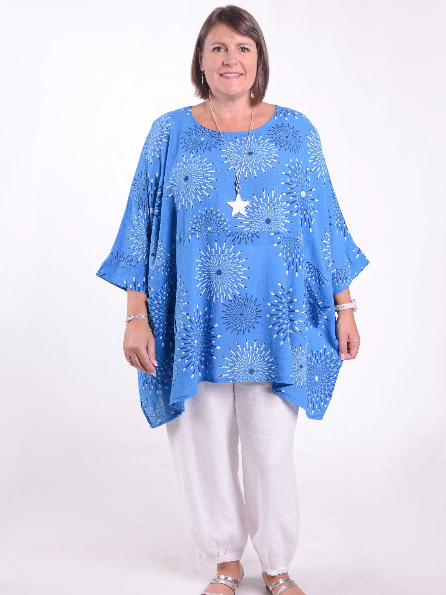 Lagenlook Oversized Cotton Tunic - 10077 SPLASH