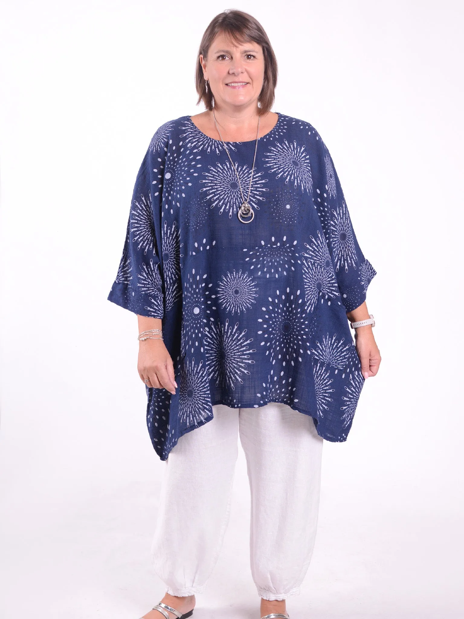 Lagenlook Oversized Cotton Tunic - 10077 SPLASH