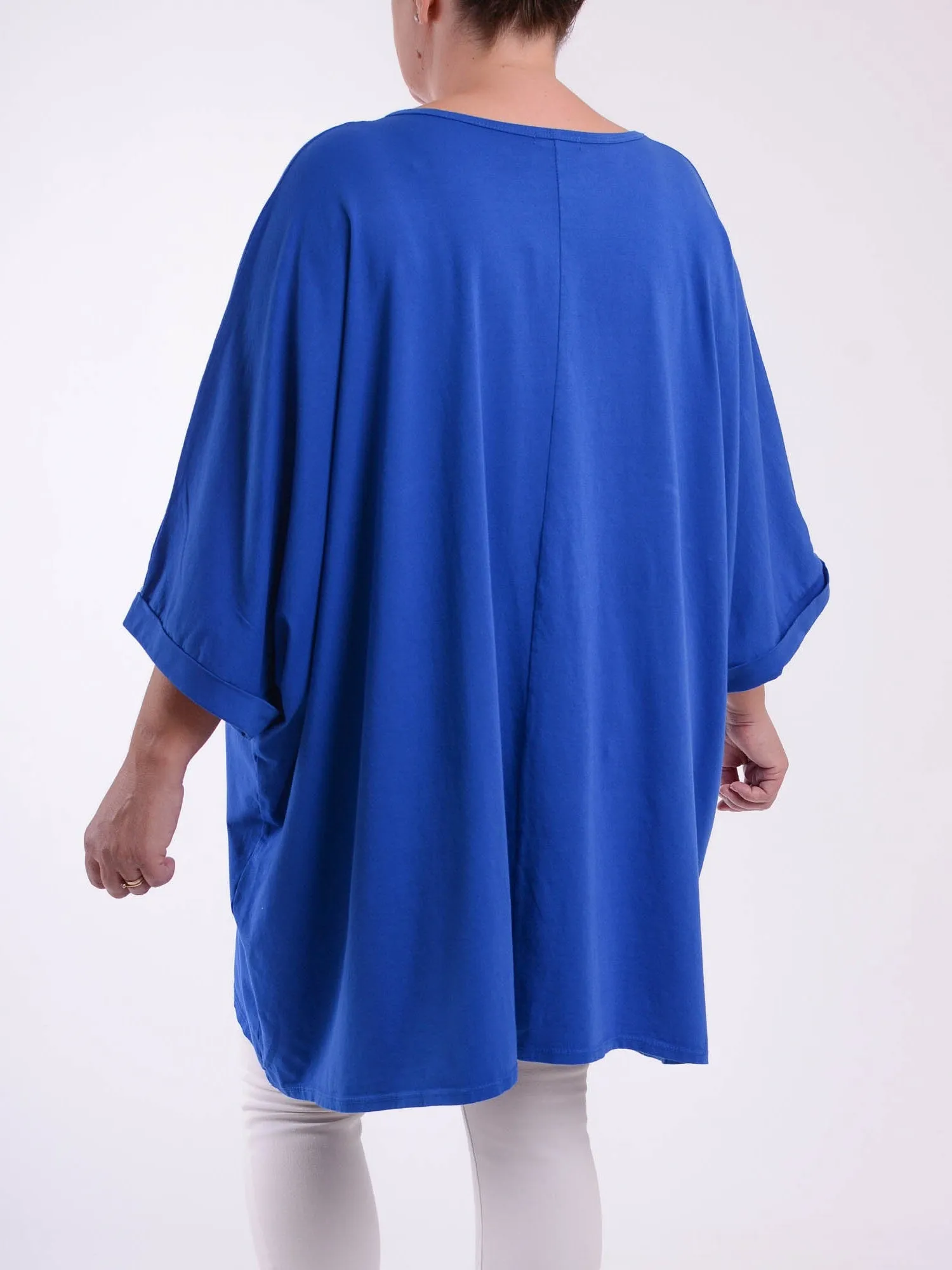 Lagenlook Oversized Jersey Cotton Tunic -10077C PLAIN