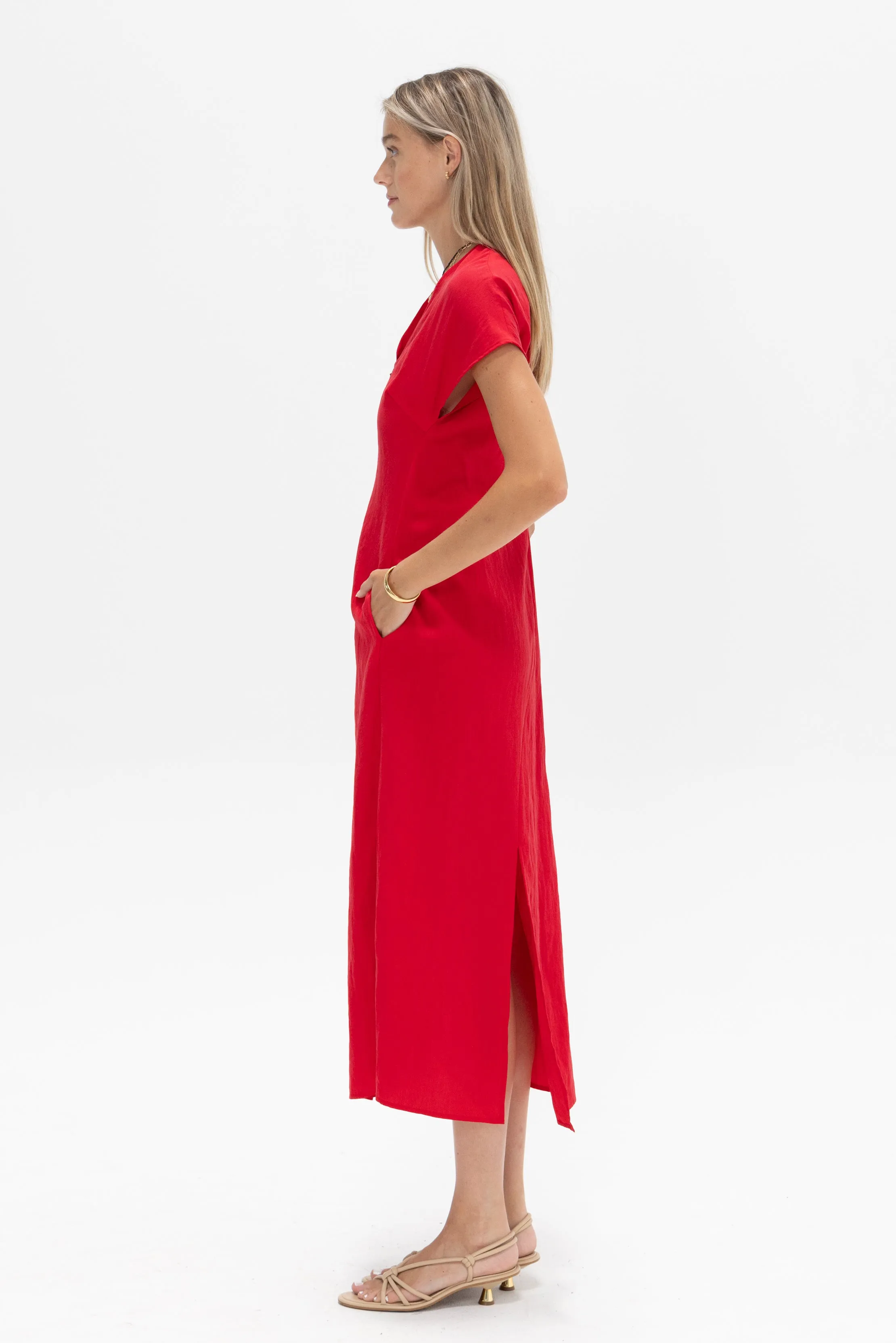 Long Silent Dress, Red