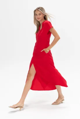 Long Silent Dress, Red