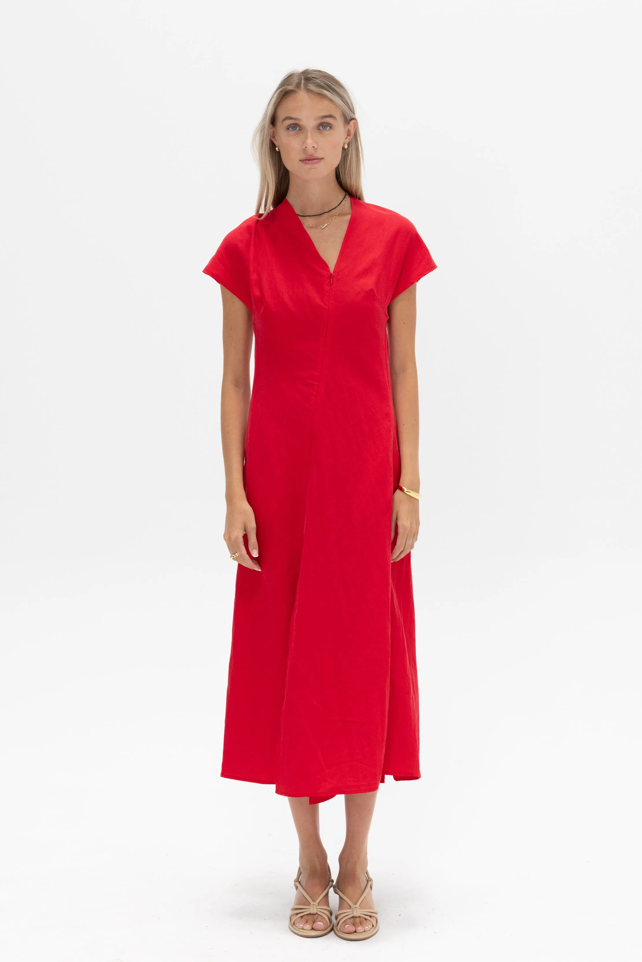 Long Silent Dress, Red