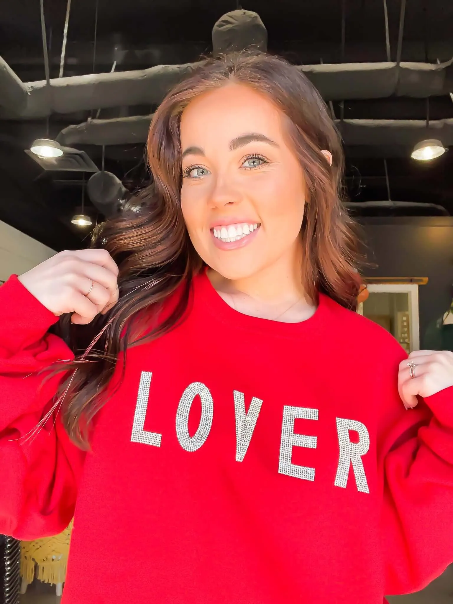 Lover Rhinestone Sweatshirt