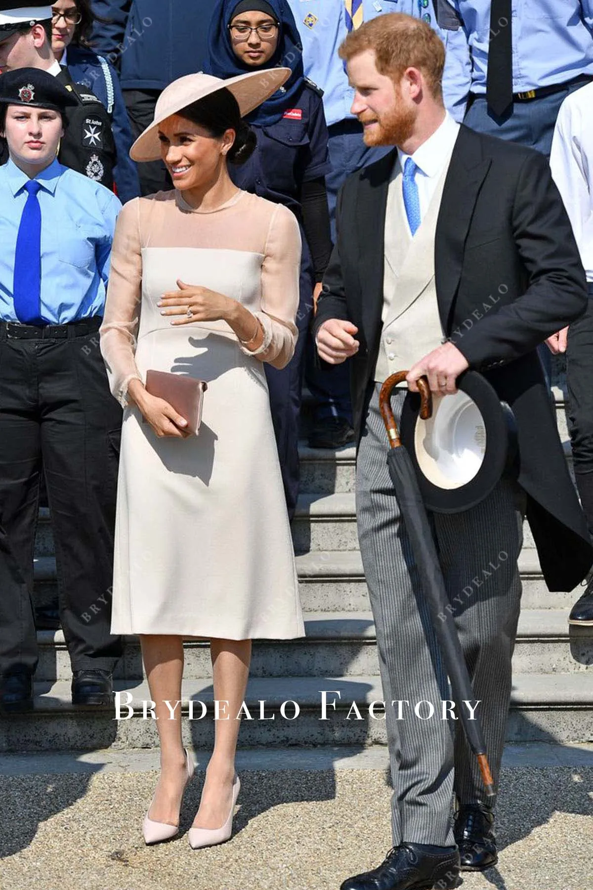 Meghan Markle 2018 Tea Length Wedding Guest Dress