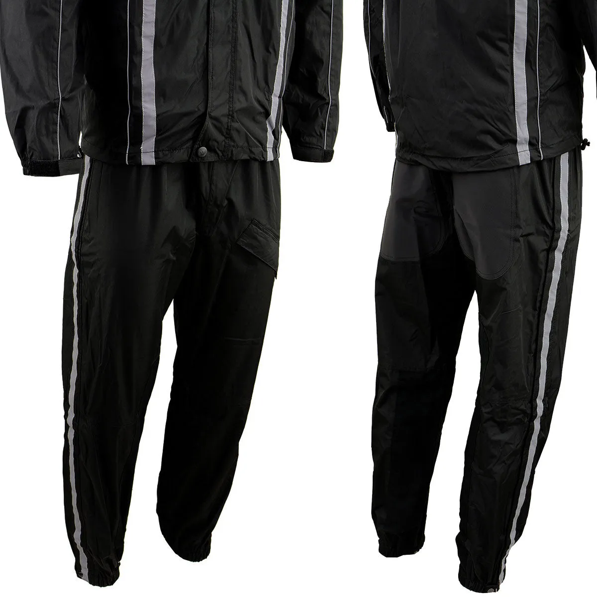 NexGen SH2331 Men's Black Water Resistant Rain Suit with Reflective