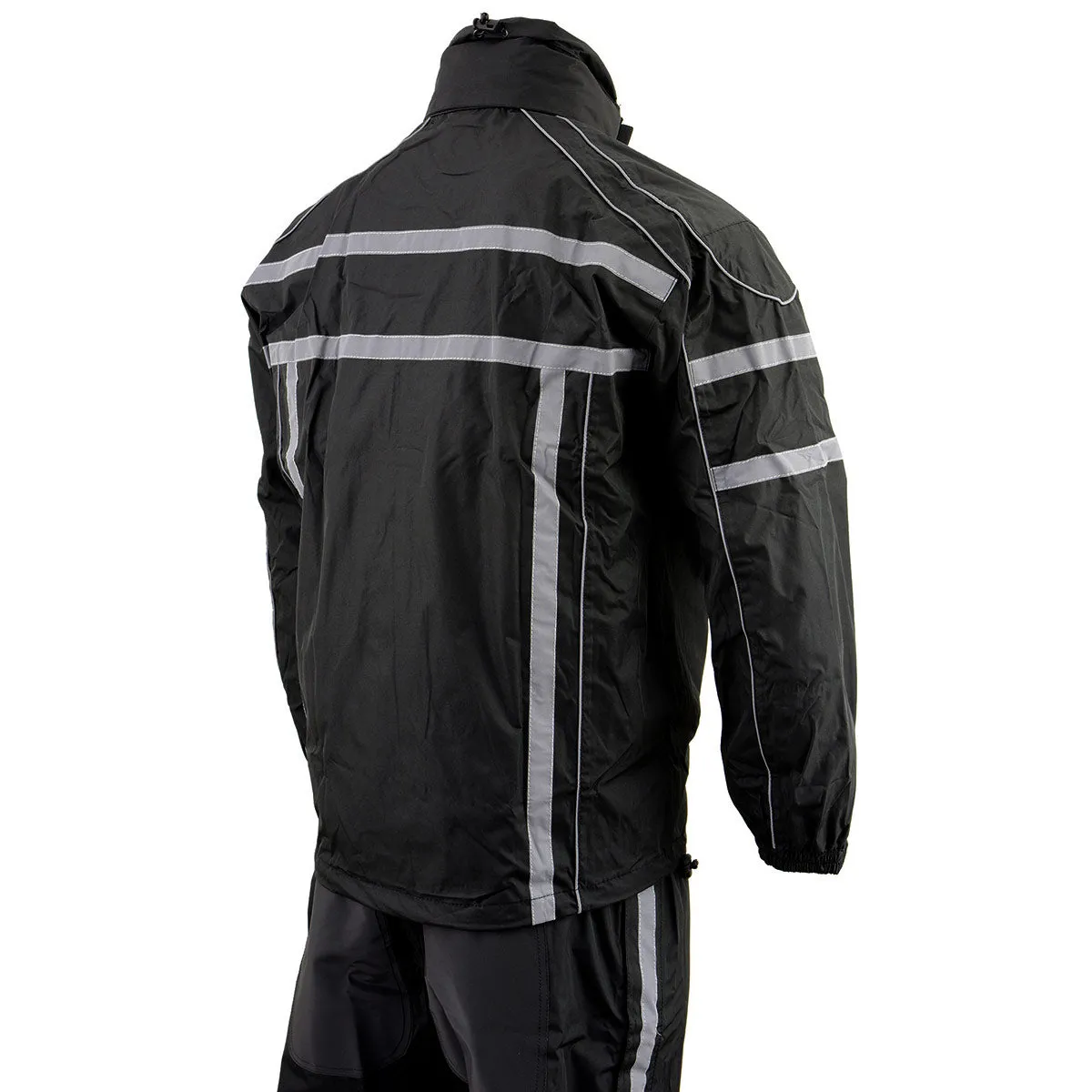 NexGen SH2331 Men's Black Water Resistant Rain Suit with Reflective