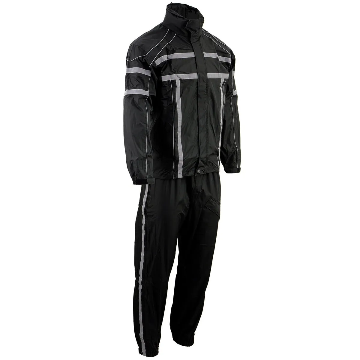 NexGen SH2331 Men's Black Water Resistant Rain Suit with Reflective