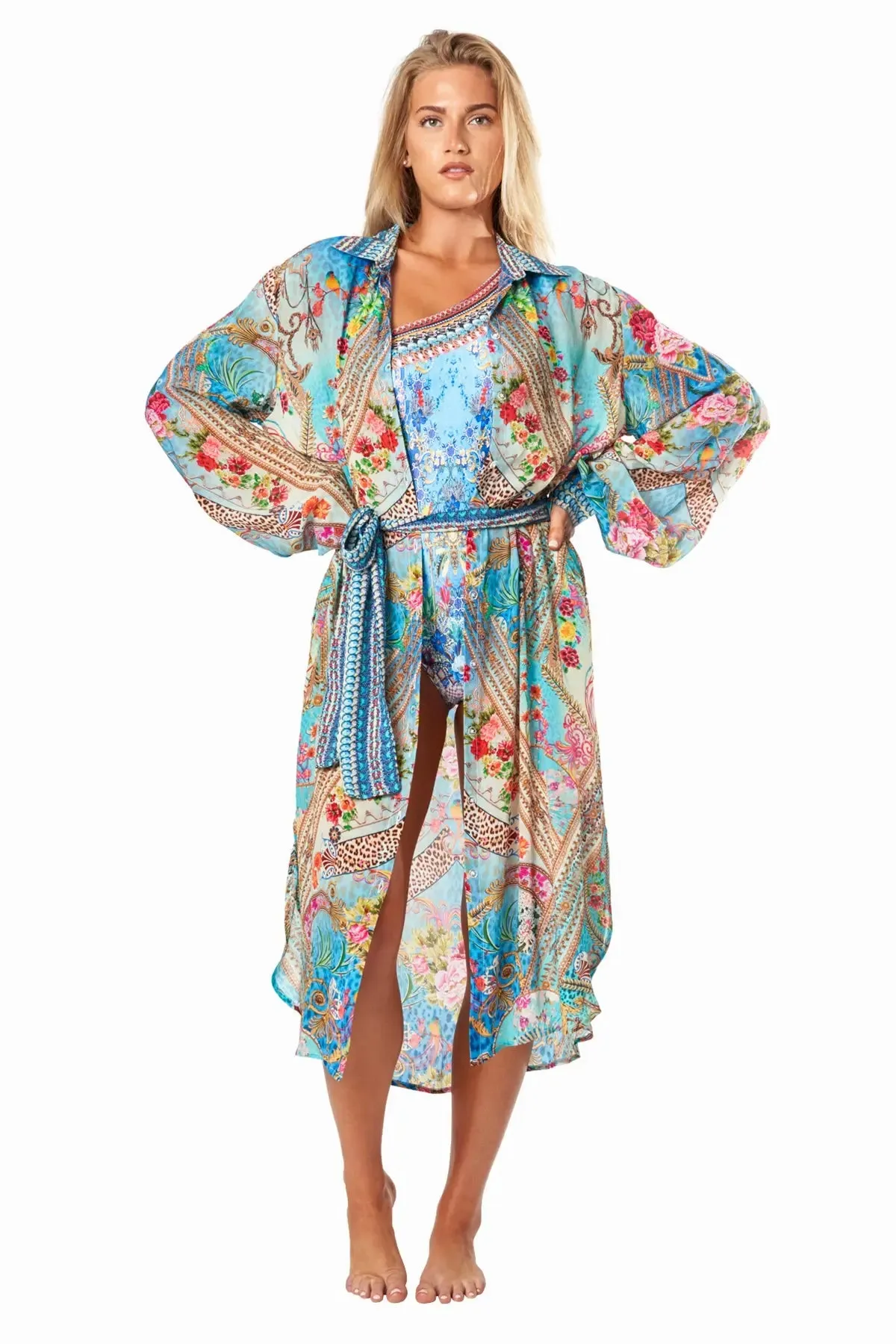 Queens Garden Easy Shirtdress Cover-Up