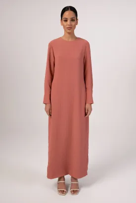 Sajda Textured Maxi Dress - Terracotta