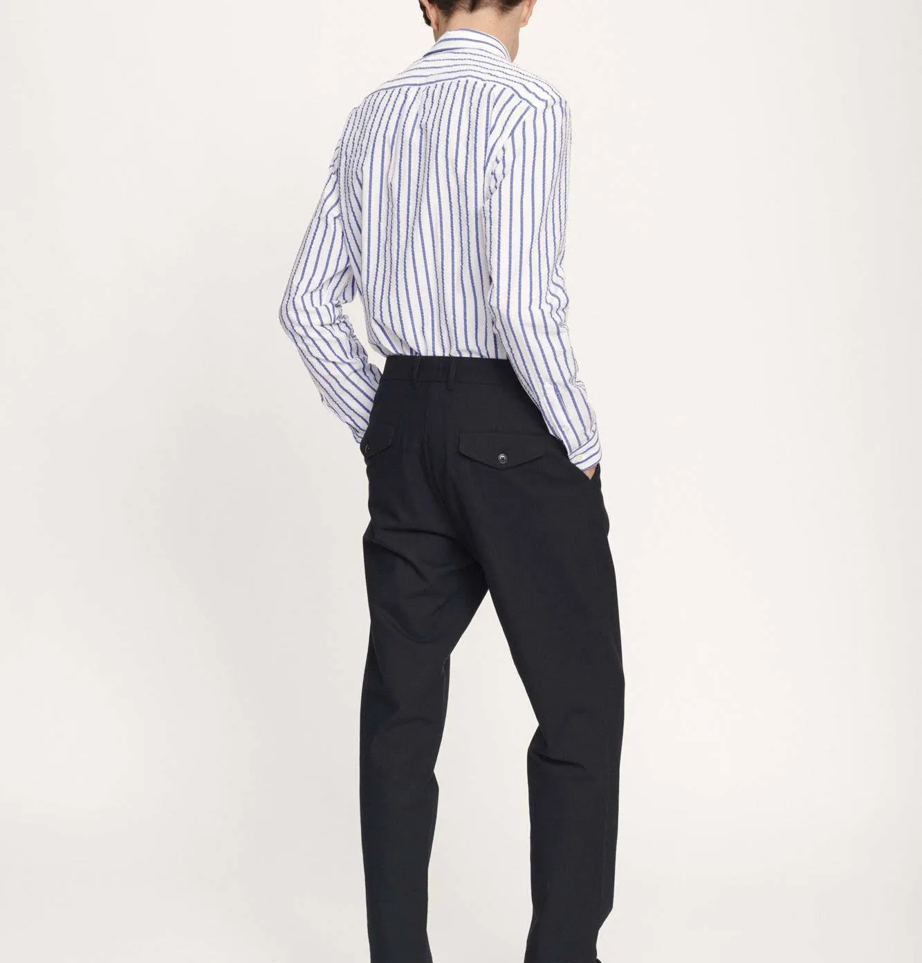 Samsoe & Samsoe Liam BA Shirt – White Blue Stripe