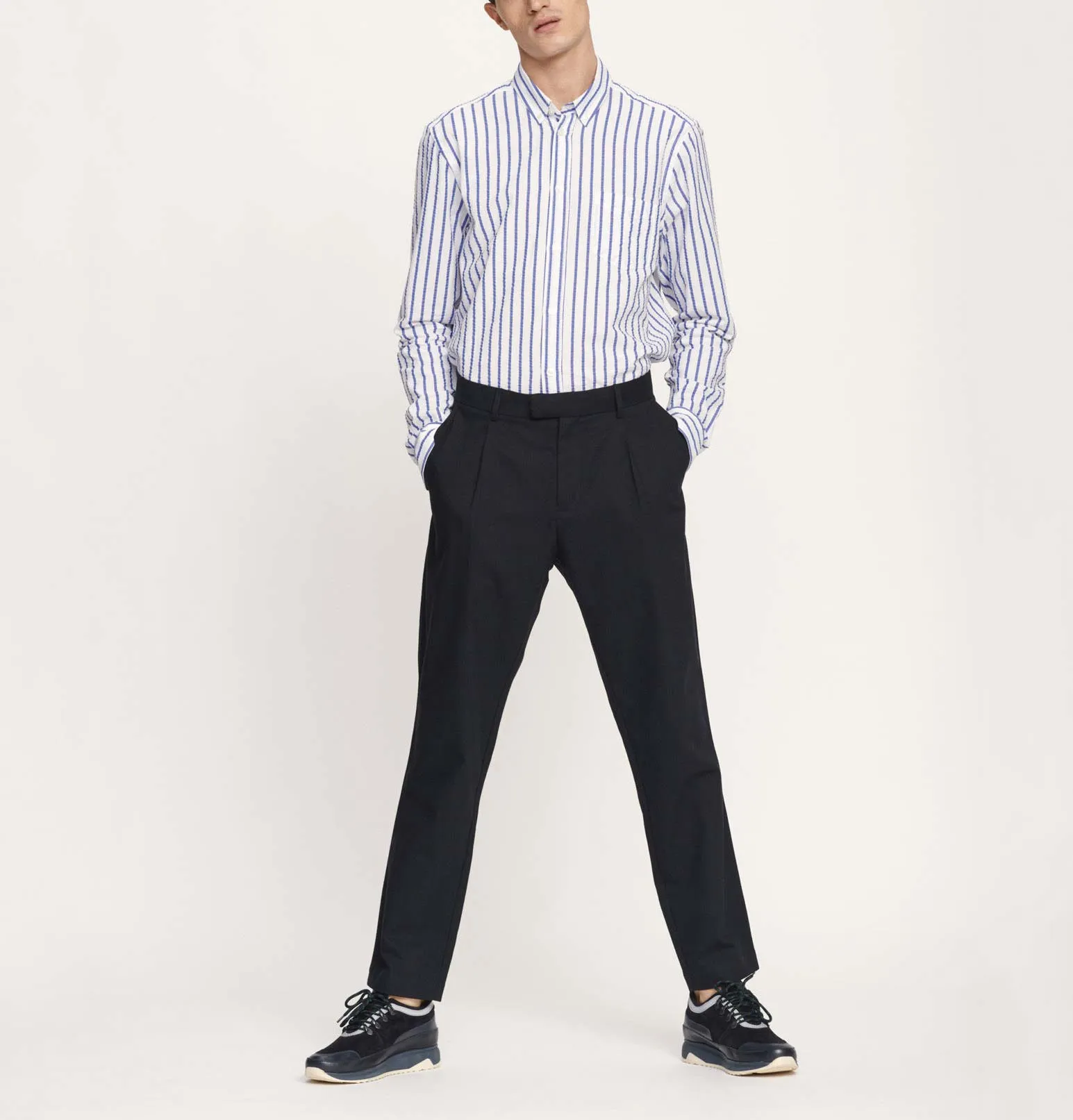 Samsoe & Samsoe Liam BA Shirt – White Blue Stripe