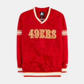 San Francisco 49ers Renegade Nylon Pullover Windbreaker Mens Jacket (Red)