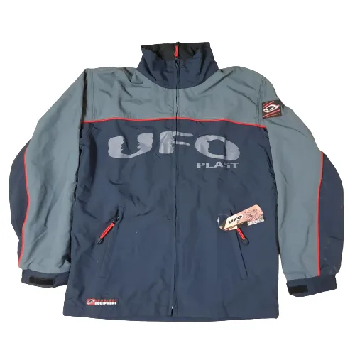 UFO MTB Windbreaker Rain Jacket Navy/Grey Small