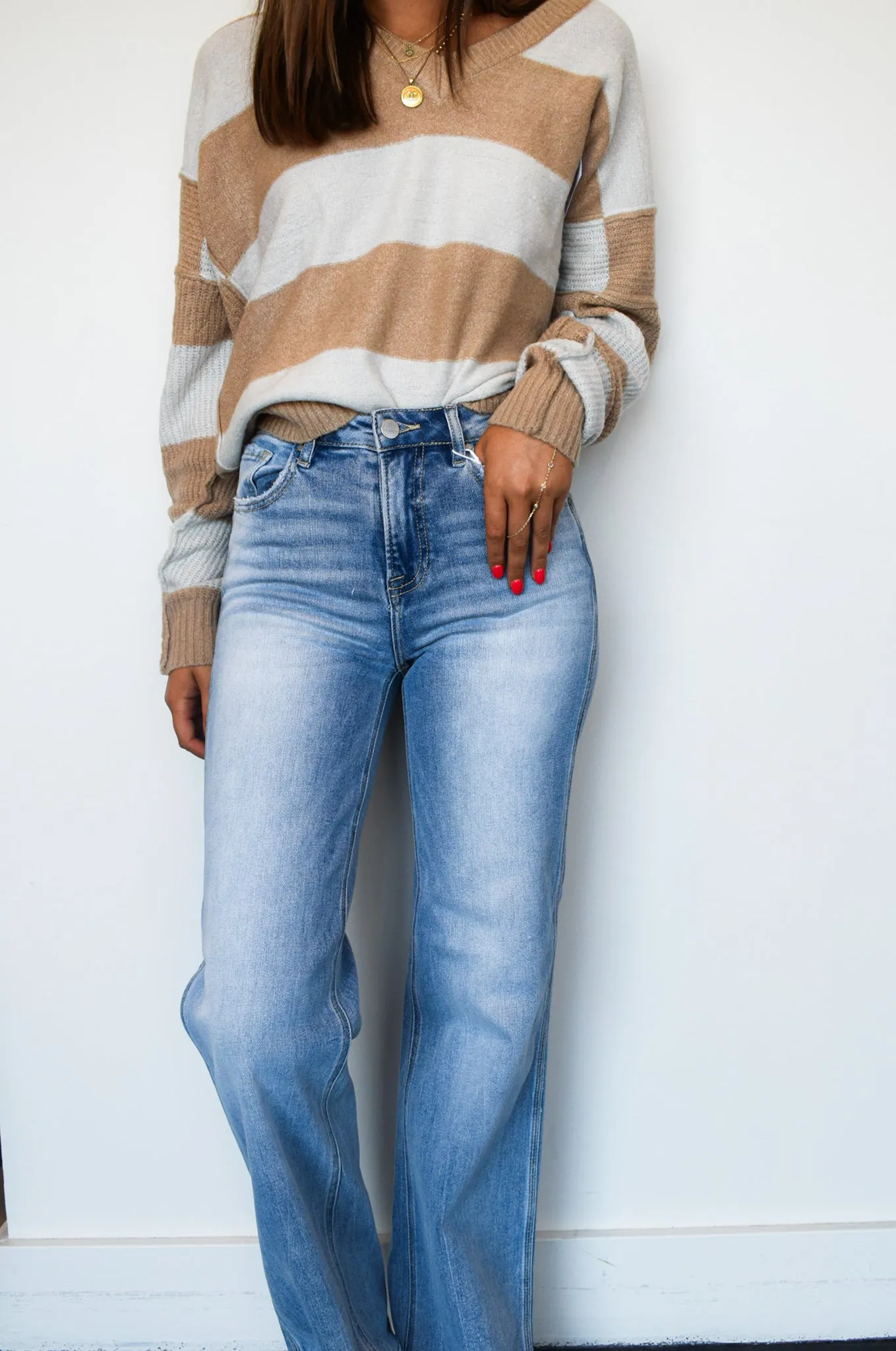 Wide Leg Shadow Hem Denim